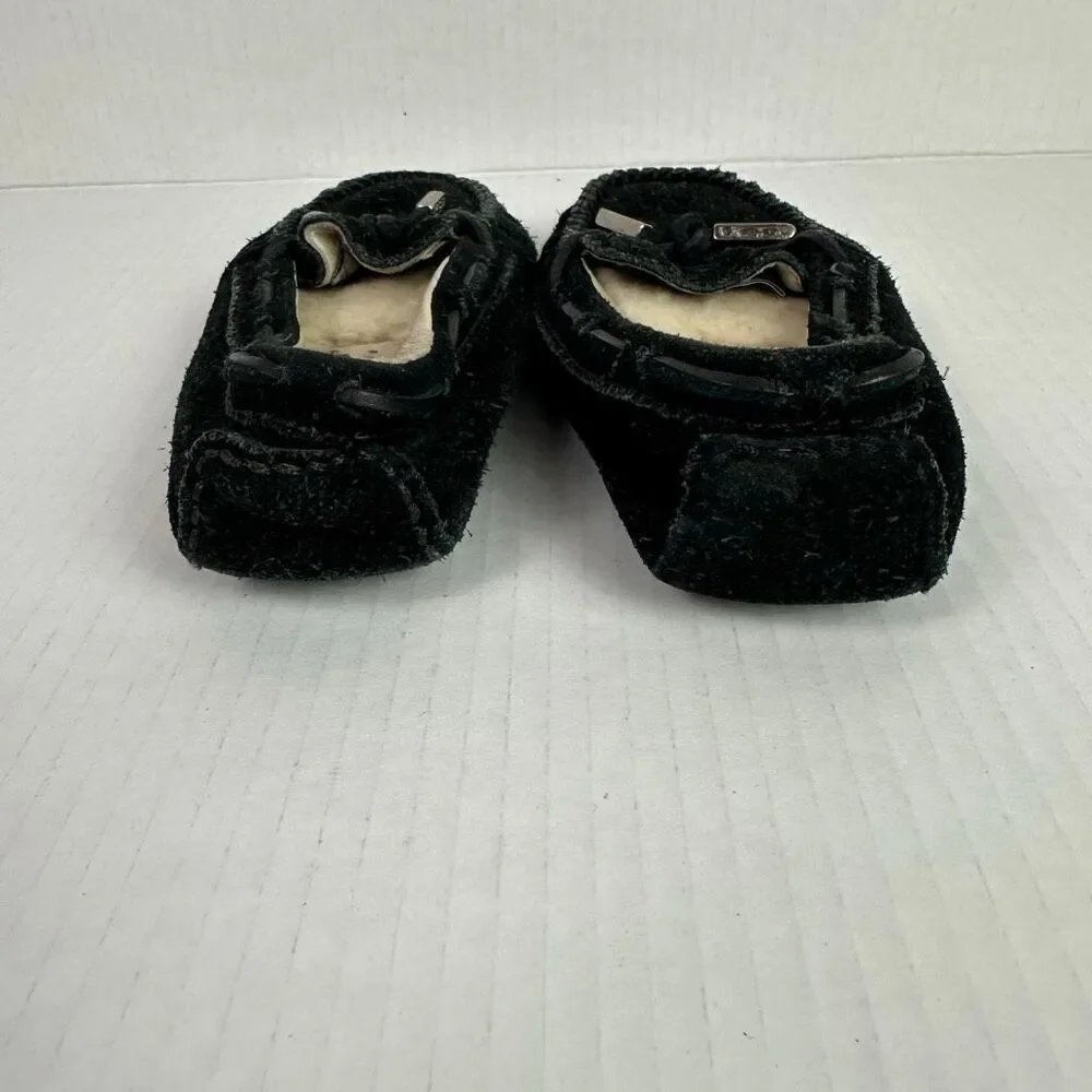 Ugg Black Moccasin Slipper Suede Kids size 12
